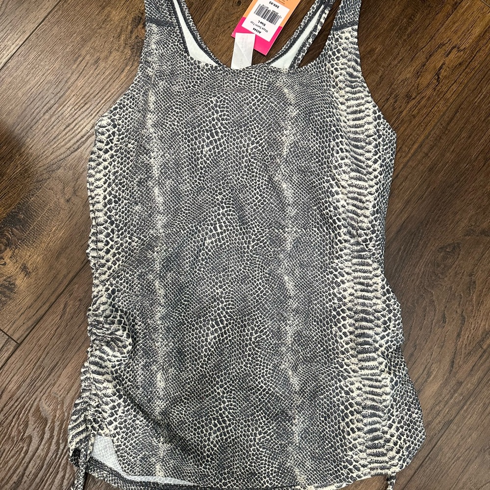 Stylish Gray Snake Print Women's Swim Tank Top